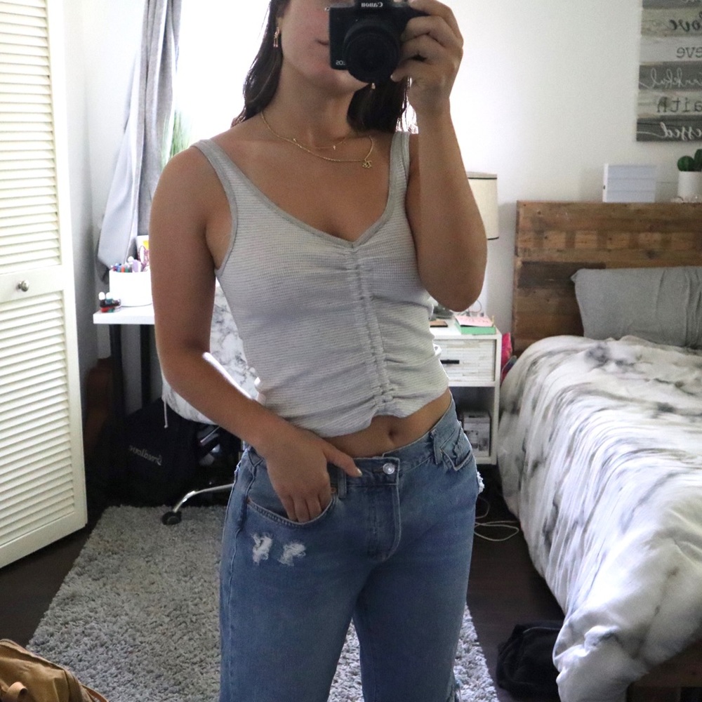 Abercrombie Front Scrunch Cami Tank Top